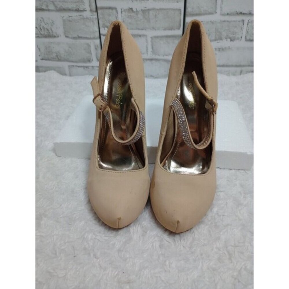 Dream Pairs  High Heel Platform Dress Pumps  Size 8.5  Nude